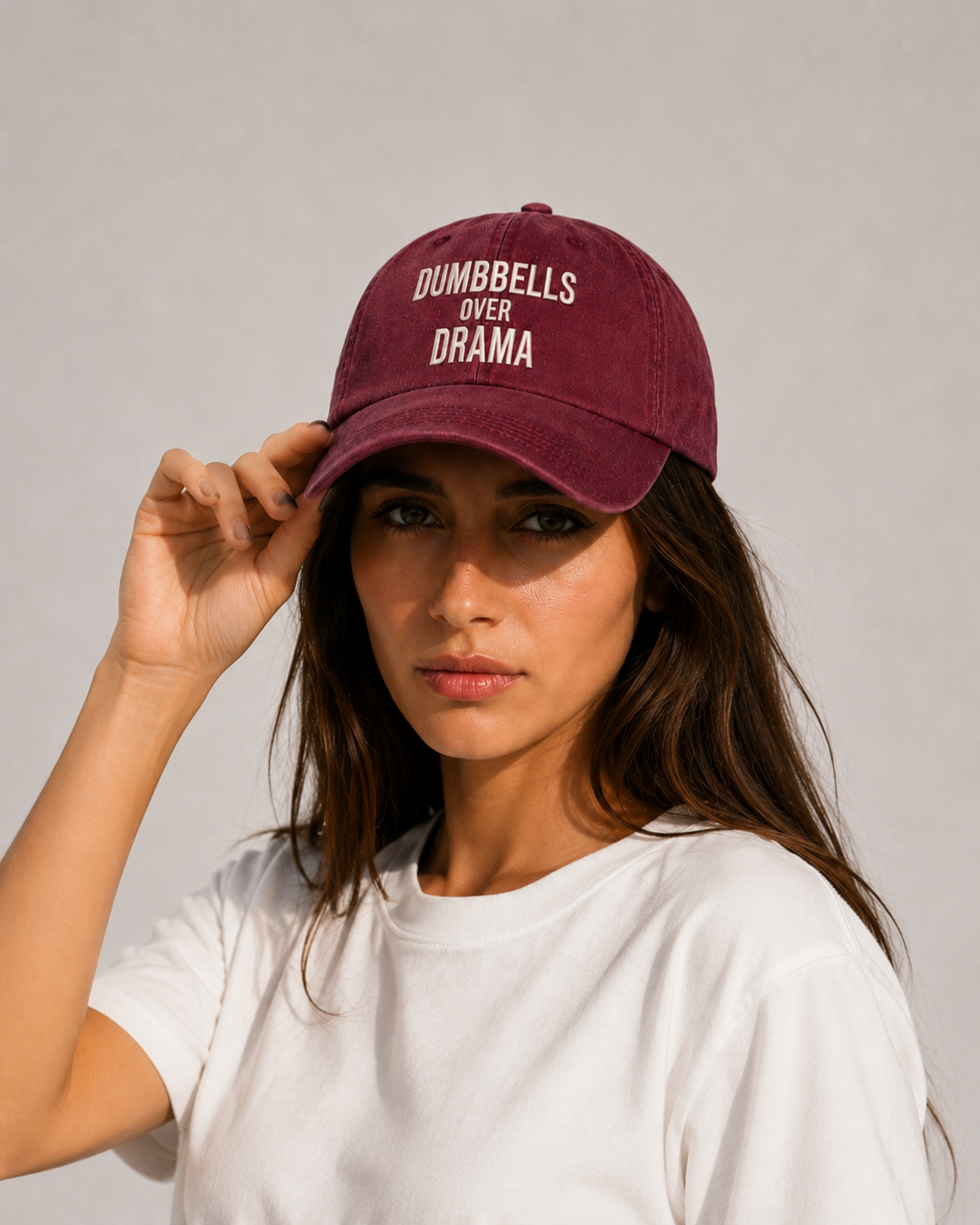 DUMBBELLS OVER DRAMA CAP